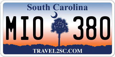 SC license plate MIO380