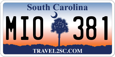 SC license plate MIO381
