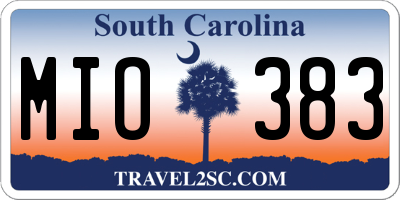SC license plate MIO383