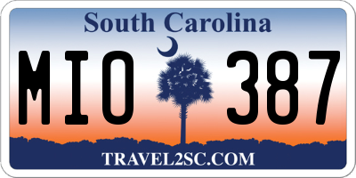 SC license plate MIO387