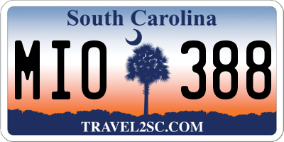 SC license plate MIO388