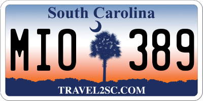 SC license plate MIO389