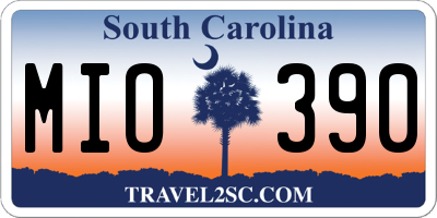 SC license plate MIO390