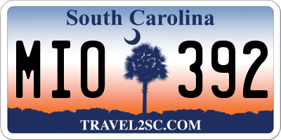 SC license plate MIO392