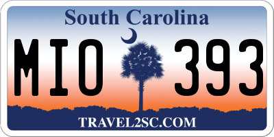 SC license plate MIO393