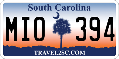 SC license plate MIO394