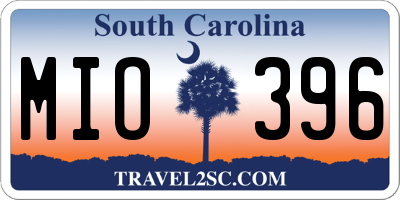 SC license plate MIO396