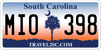 SC license plate MIO398