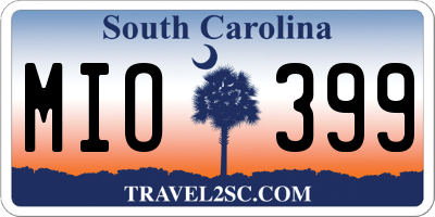 SC license plate MIO399
