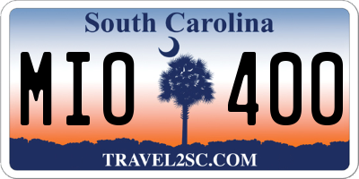 SC license plate MIO400