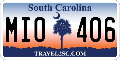 SC license plate MIO406
