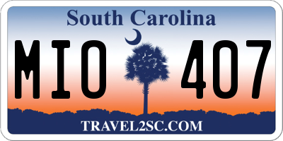 SC license plate MIO407