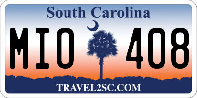 SC license plate MIO408