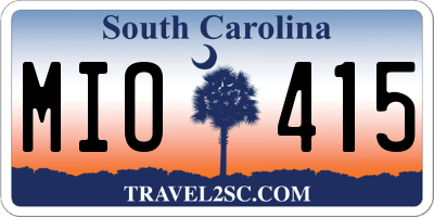 SC license plate MIO415