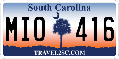 SC license plate MIO416