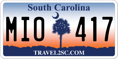 SC license plate MIO417