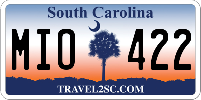 SC license plate MIO422