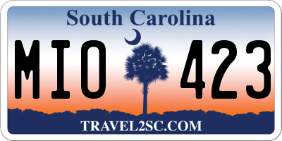 SC license plate MIO423
