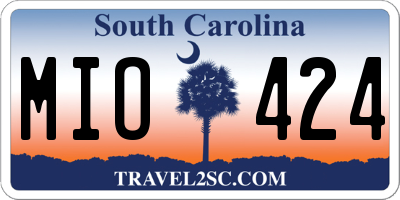 SC license plate MIO424