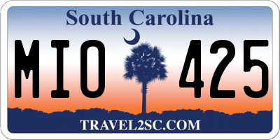 SC license plate MIO425
