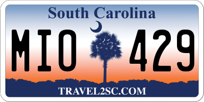 SC license plate MIO429