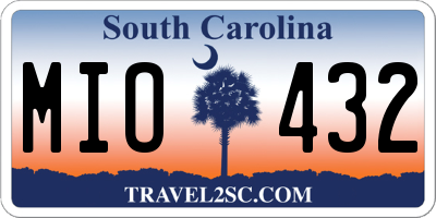 SC license plate MIO432