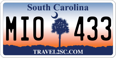 SC license plate MIO433