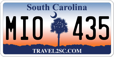 SC license plate MIO435