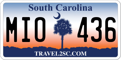 SC license plate MIO436