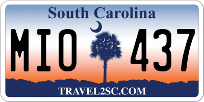 SC license plate MIO437