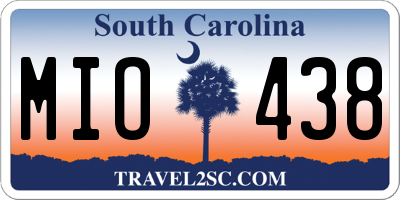 SC license plate MIO438