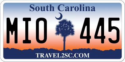 SC license plate MIO445