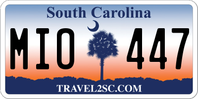 SC license plate MIO447