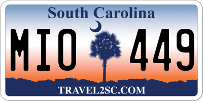 SC license plate MIO449