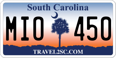SC license plate MIO450