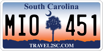 SC license plate MIO451