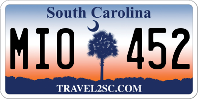 SC license plate MIO452