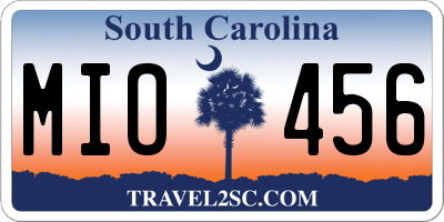 SC license plate MIO456