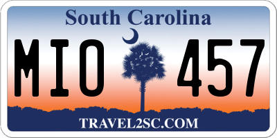 SC license plate MIO457