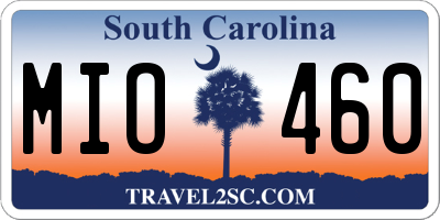 SC license plate MIO460