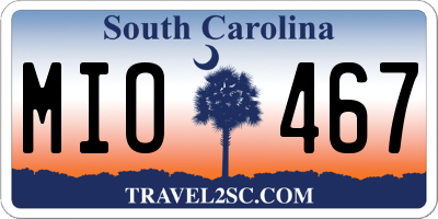 SC license plate MIO467