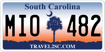 SC license plate MIO482