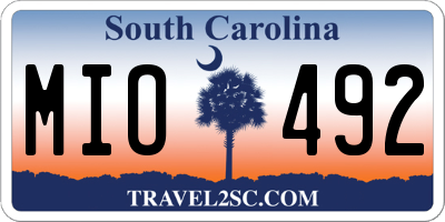 SC license plate MIO492
