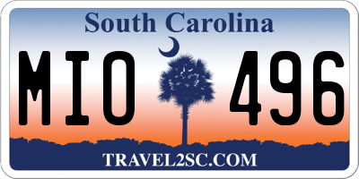 SC license plate MIO496