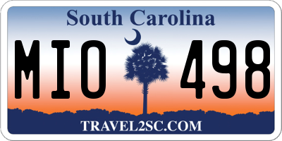 SC license plate MIO498