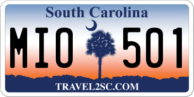 SC license plate MIO501
