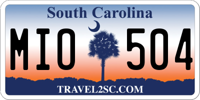 SC license plate MIO504