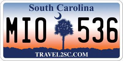 SC license plate MIO536