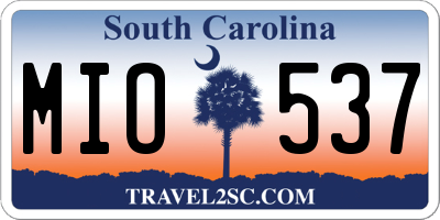 SC license plate MIO537