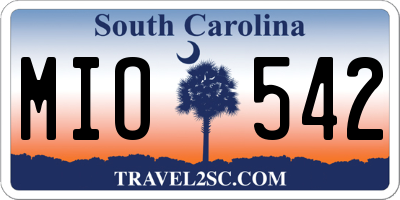 SC license plate MIO542